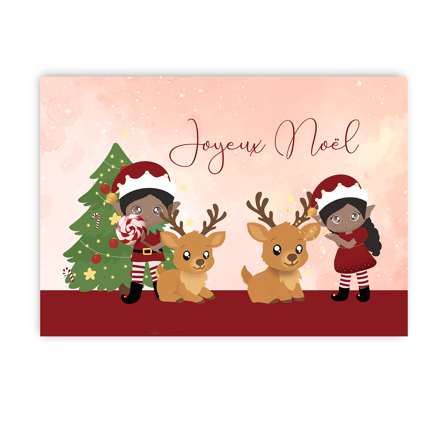 Carte de Noël lutin farceur à planter avec enveloppe rouge - Alonaly