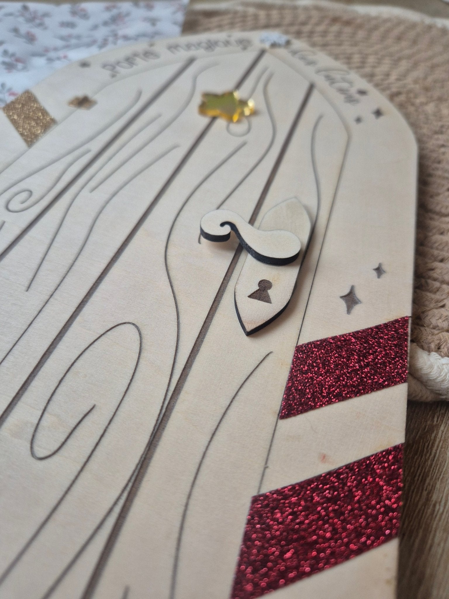 Grande Porte Magique pour Lutin Farceur – Décoration de Noël en Bois 30 cm - Alonaly