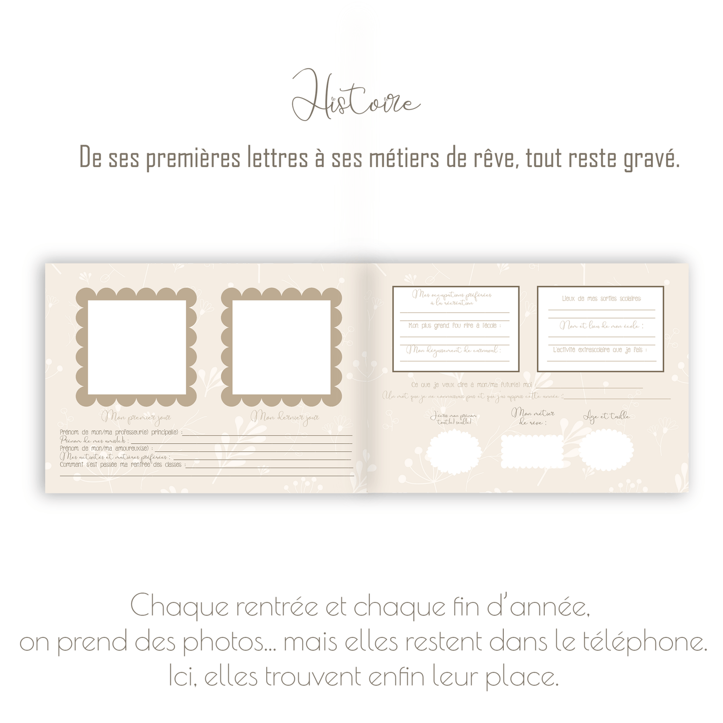 Livre photo de classe personnalisé – Album souvenir scolaire enfant - Alonaly