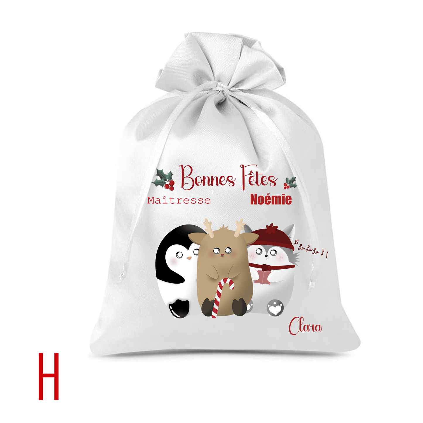 Pochon de Noël cadeaux Maître/Maîtresse/Papy/Mamie - Alonaly