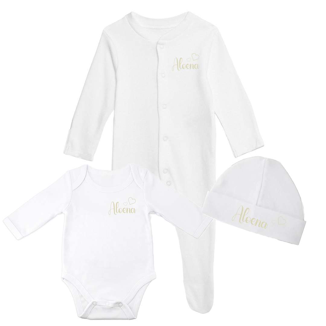 Tenue de naissance à personnaliser Coeur - Alonaly