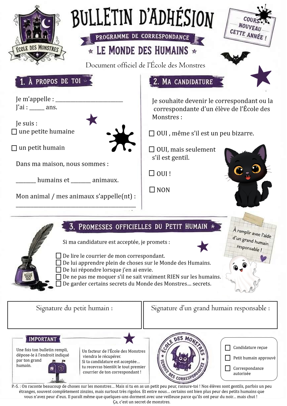 Le Courrier des Monstres – 12 jours de magie avant Halloween | PDF à imprimer