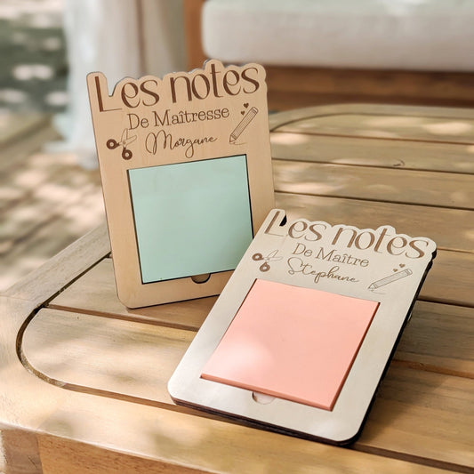 Bloc - notes Personnalisé en Bois – Cadeau Maîtresse, Maître, ATSEM - Alonaly