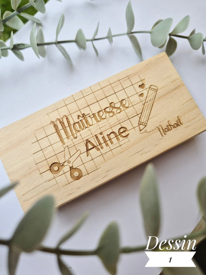 Brosse en bois Merci maîtresse/maître - Alonaly