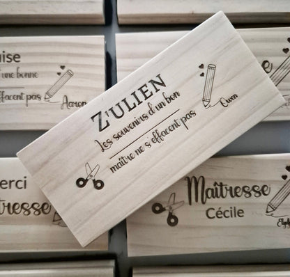 Brosse en bois Merci maîtresse/maître - Alonaly