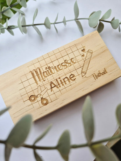 Brosse en bois Merci maîtresse/maître - Alonaly