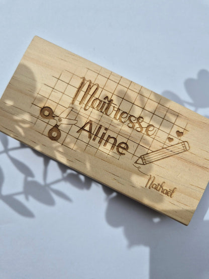 Brosse en bois Merci maîtresse/maître - Alonaly