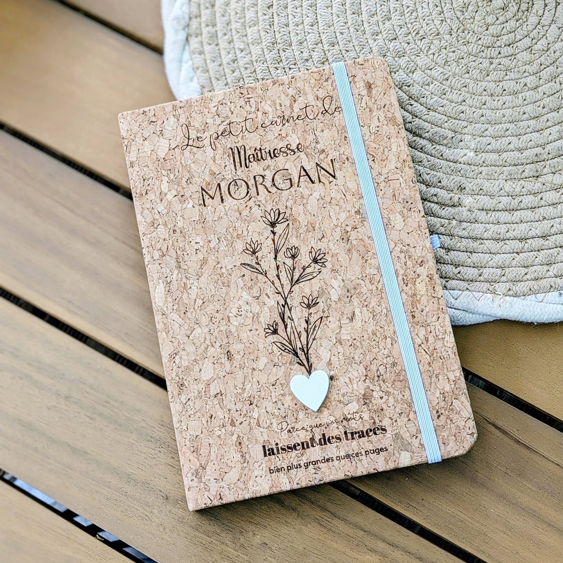 Carnet maîtresse personnalisé en liège Cadeau original fin d’année scolaire - Alonaly