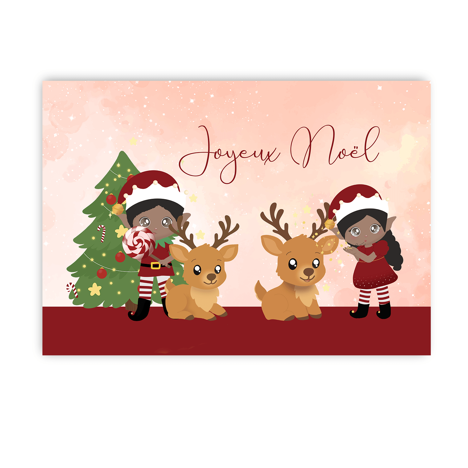 Carte de Noël lutin farceur à planter avec enveloppe rouge - Alonaly
