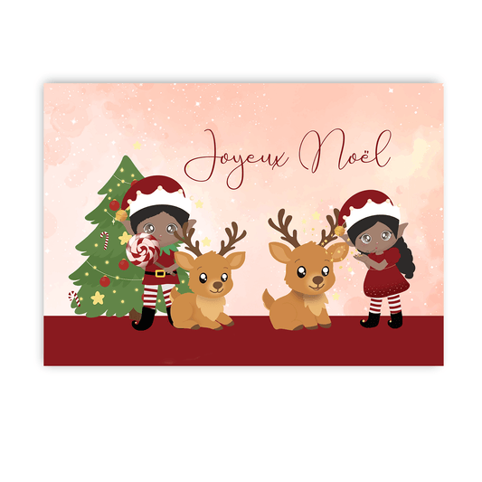 Carte de Noël lutin farceur à planter avec enveloppe rouge - Alonaly