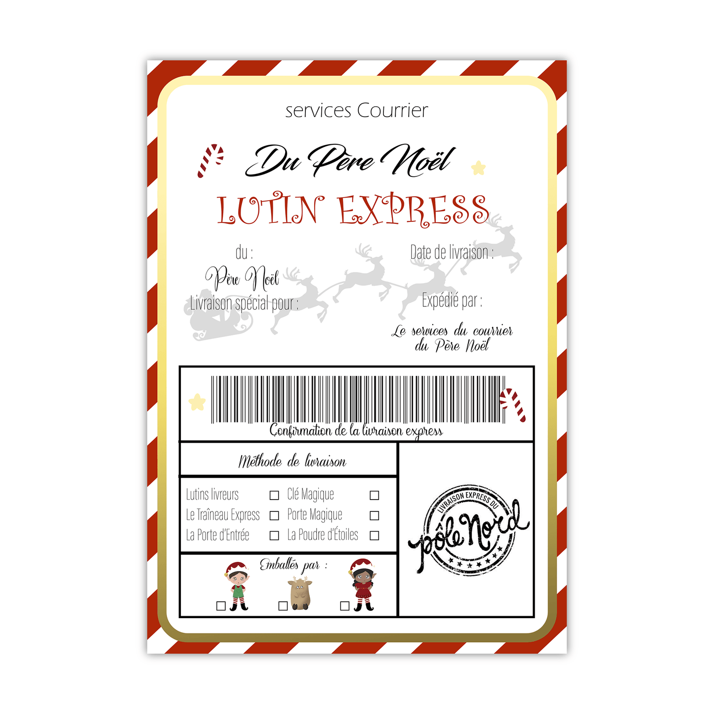 Étiquette d'expédition du Père Noël - Alonaly