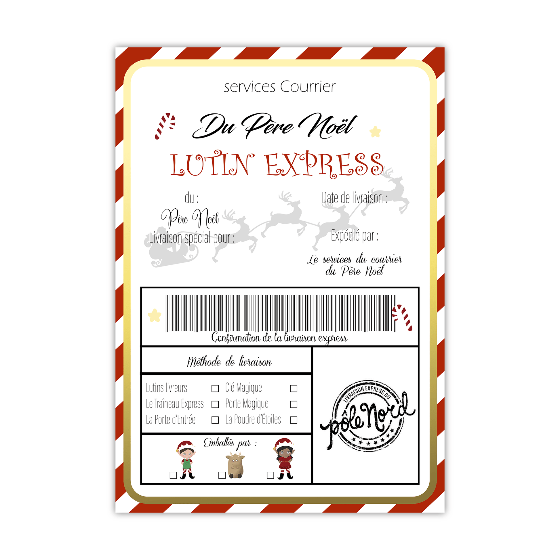Étiquette d'expédition du Père Noël - Alonaly