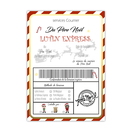 Étiquette d'expédition du Père Noël - Alonaly
