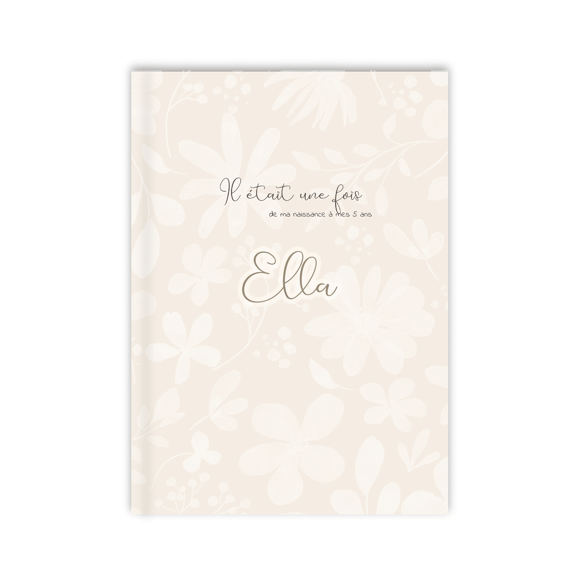 Livre de naissance beige personnalisé – Souvenirs de bébé de la grossesse à 5 ans - Alonaly