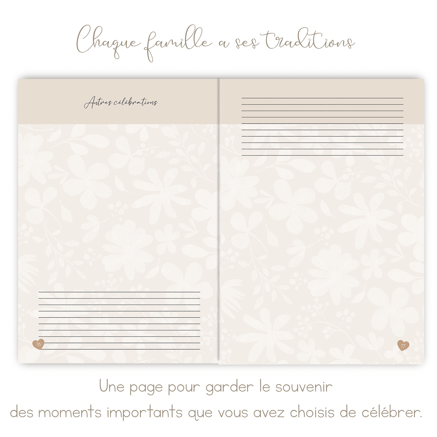 Livre de naissance beige personnalisé – Souvenirs de bébé de la grossesse à 5 ans - Alonaly