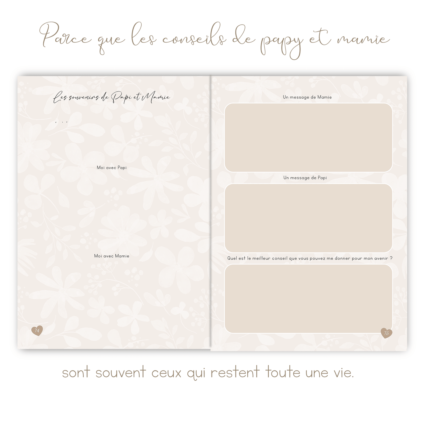 Livre de naissance beige personnalisé – Souvenirs de bébé de la grossesse à 5 ans - Alonaly