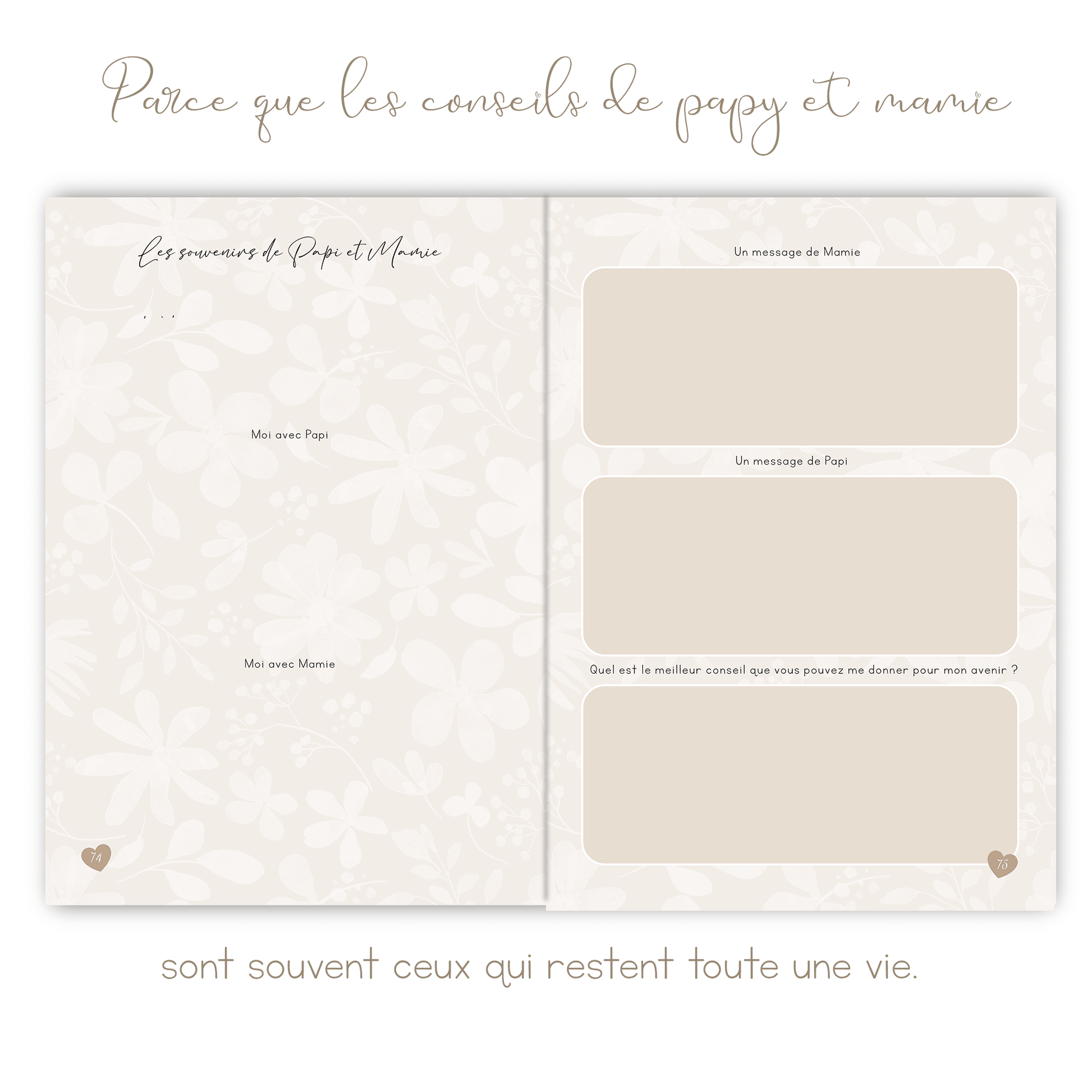 Livre de naissance beige personnalisé – Souvenirs de bébé de la grossesse à 5 ans - Alonaly