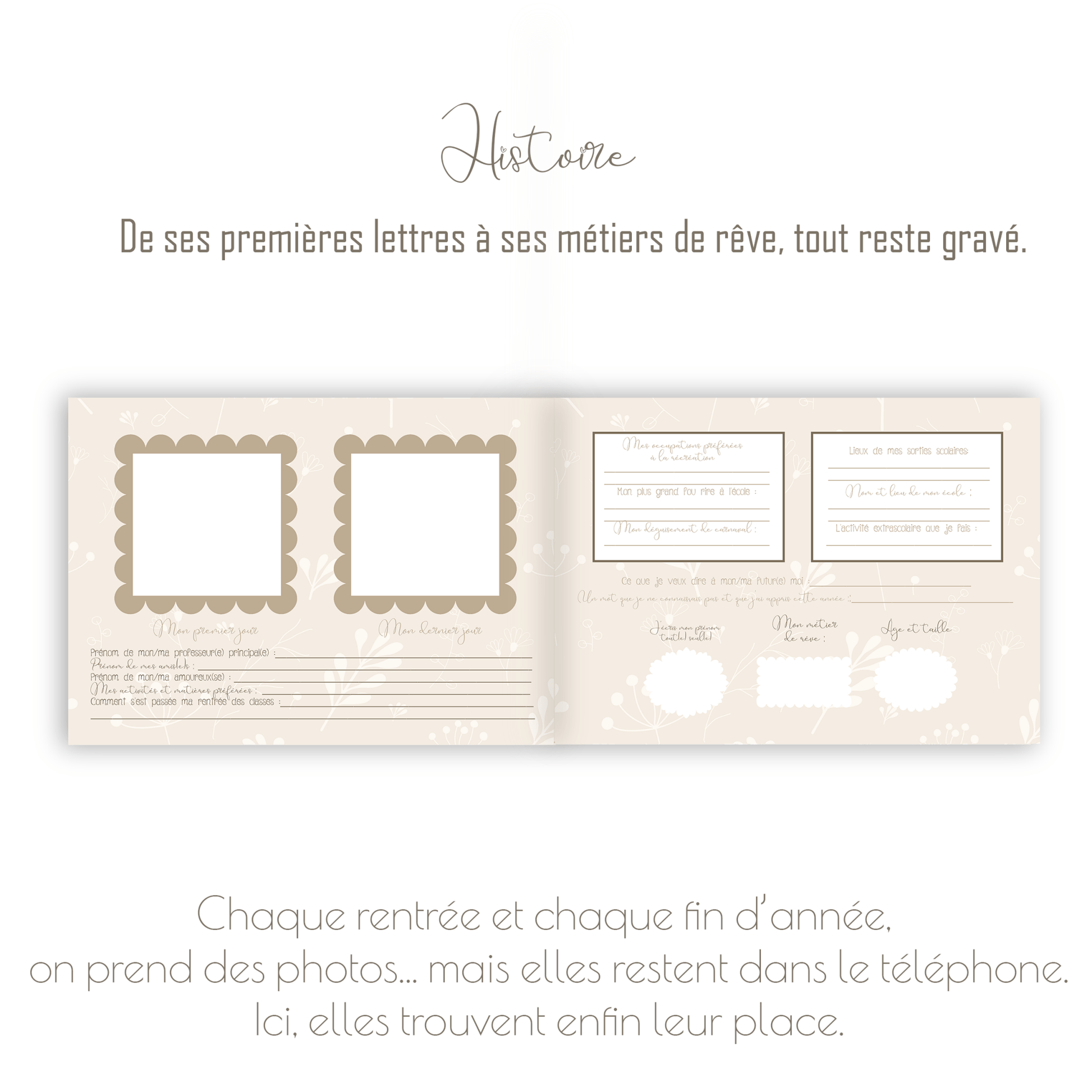 Livre photo de classe personnalisé – Album souvenir scolaire enfant - Alonaly
