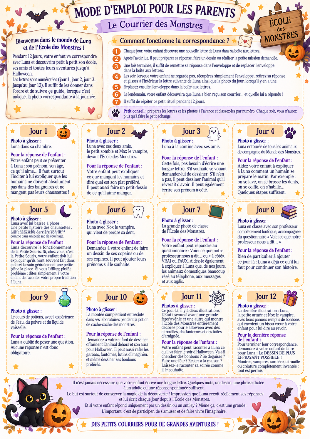Le Courrier des Monstres – 12 jours de magie avant Halloween | PDF à imprimer