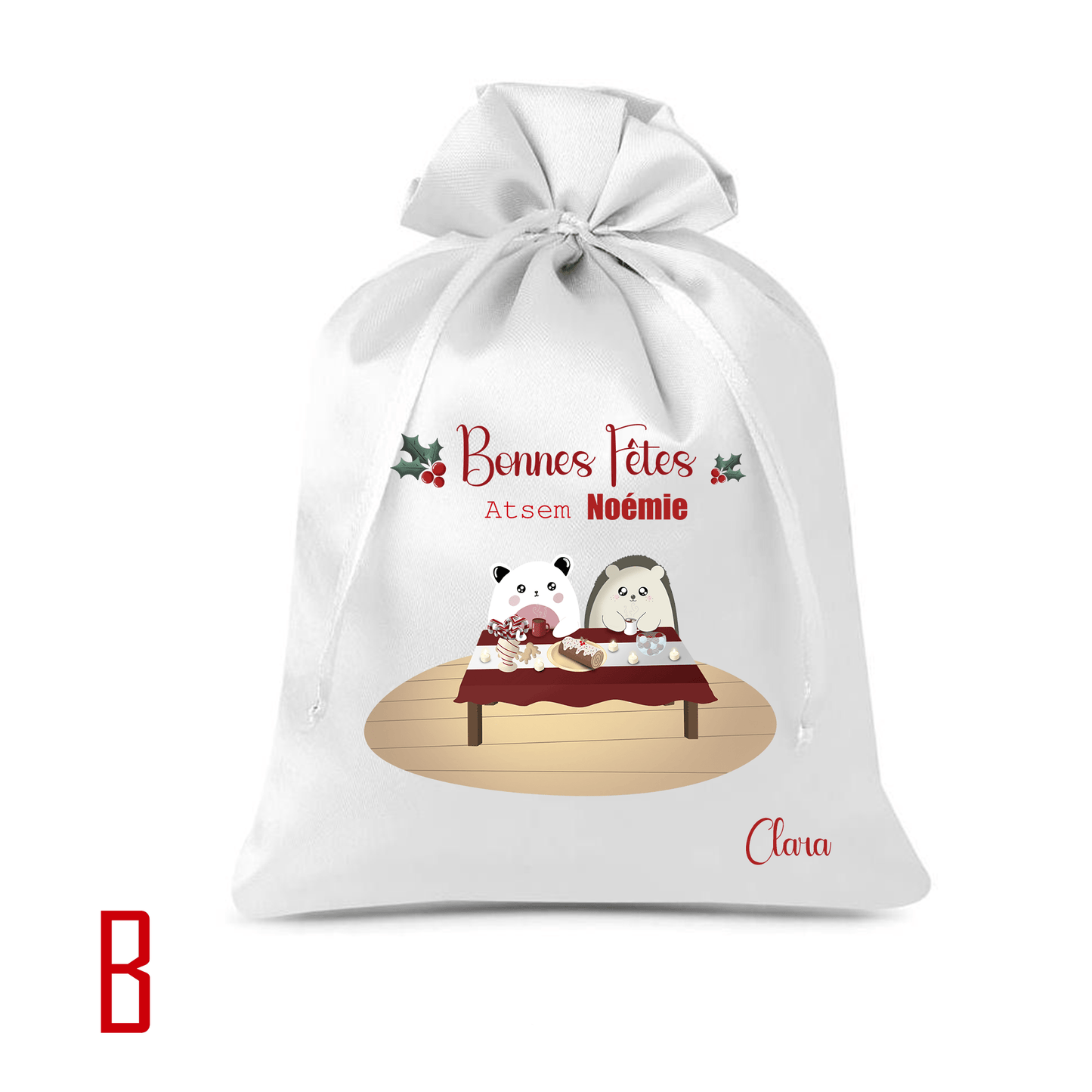 Pochon de Noël cadeaux Maître/Maîtresse/Papy/Mamie - Alonaly