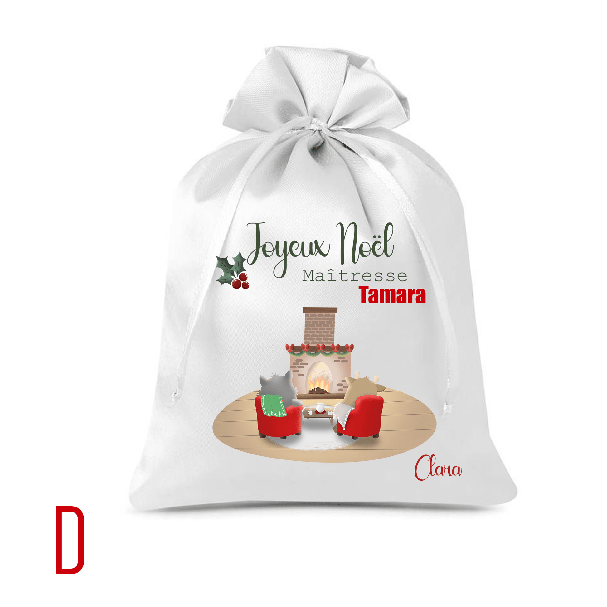 Pochon de Noël cadeaux Maître/Maîtresse/Papy/Mamie - Alonaly