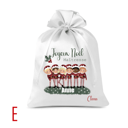 Pochon de Noël cadeaux Maître/Maîtresse/Papy/Mamie - Alonaly