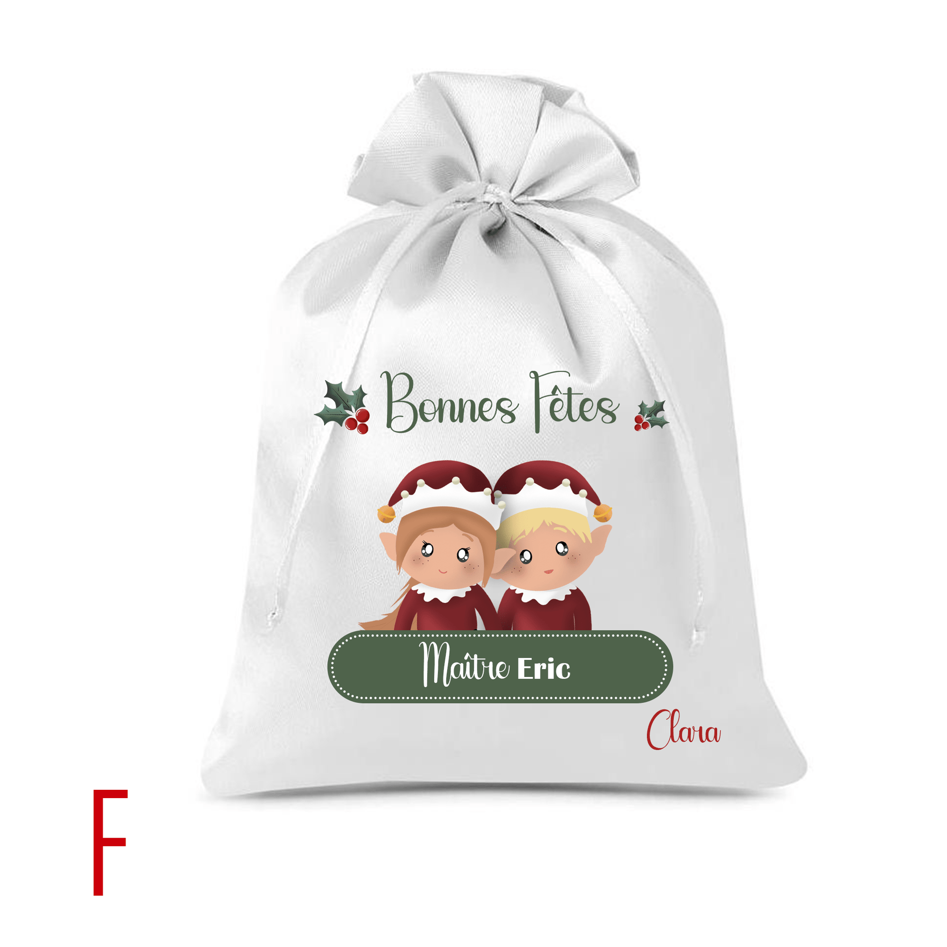 Pochon de Noël cadeaux Maître/Maîtresse/Papy/Mamie - Alonaly