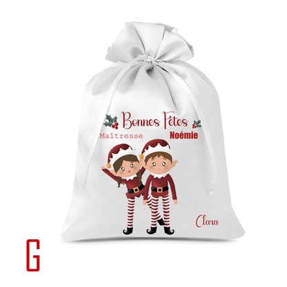 Pochon de Noël cadeaux Maître/Maîtresse/Papy/Mamie - Alonaly