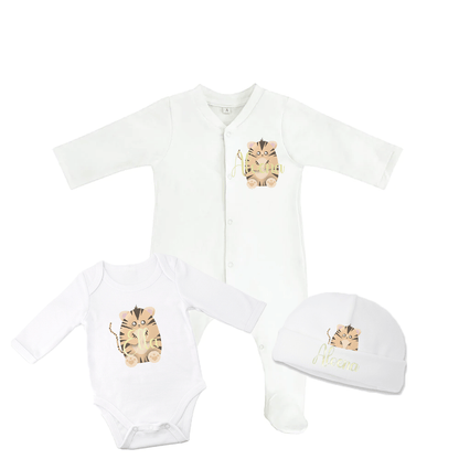 Tenue de naissance à personnaliser Tigre/Koala/Renard - Alonaly