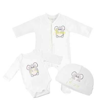 Tenue de naissance à personnaliser Tigre/Koala/Renard - Alonaly