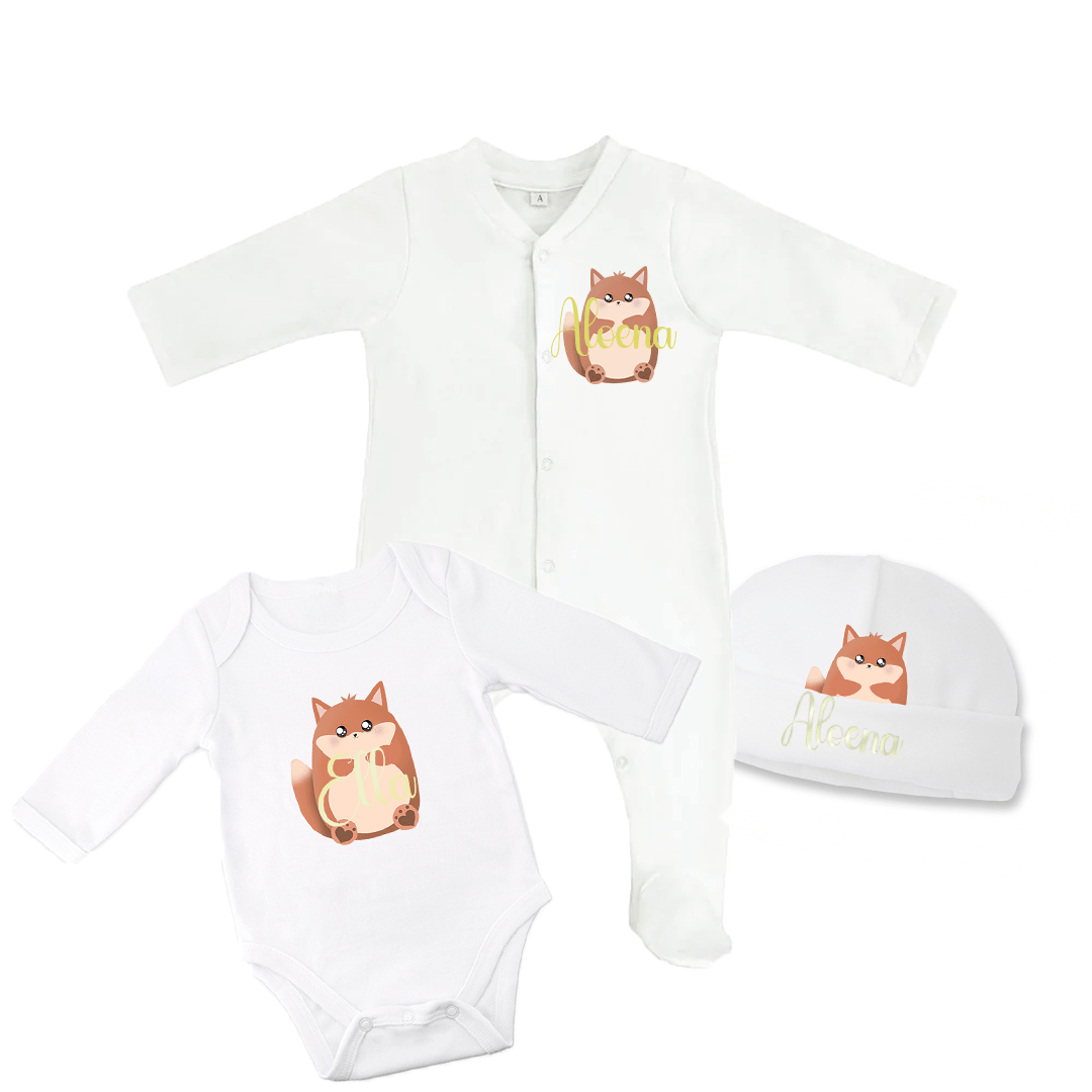 Tenue de naissance à personnaliser Tigre/Koala/Renard - Alonaly