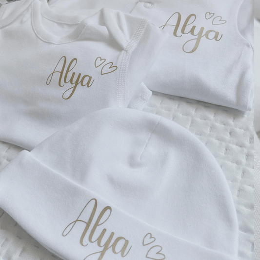 Tenue de naissance à personnaliser Coeur - Alonaly
